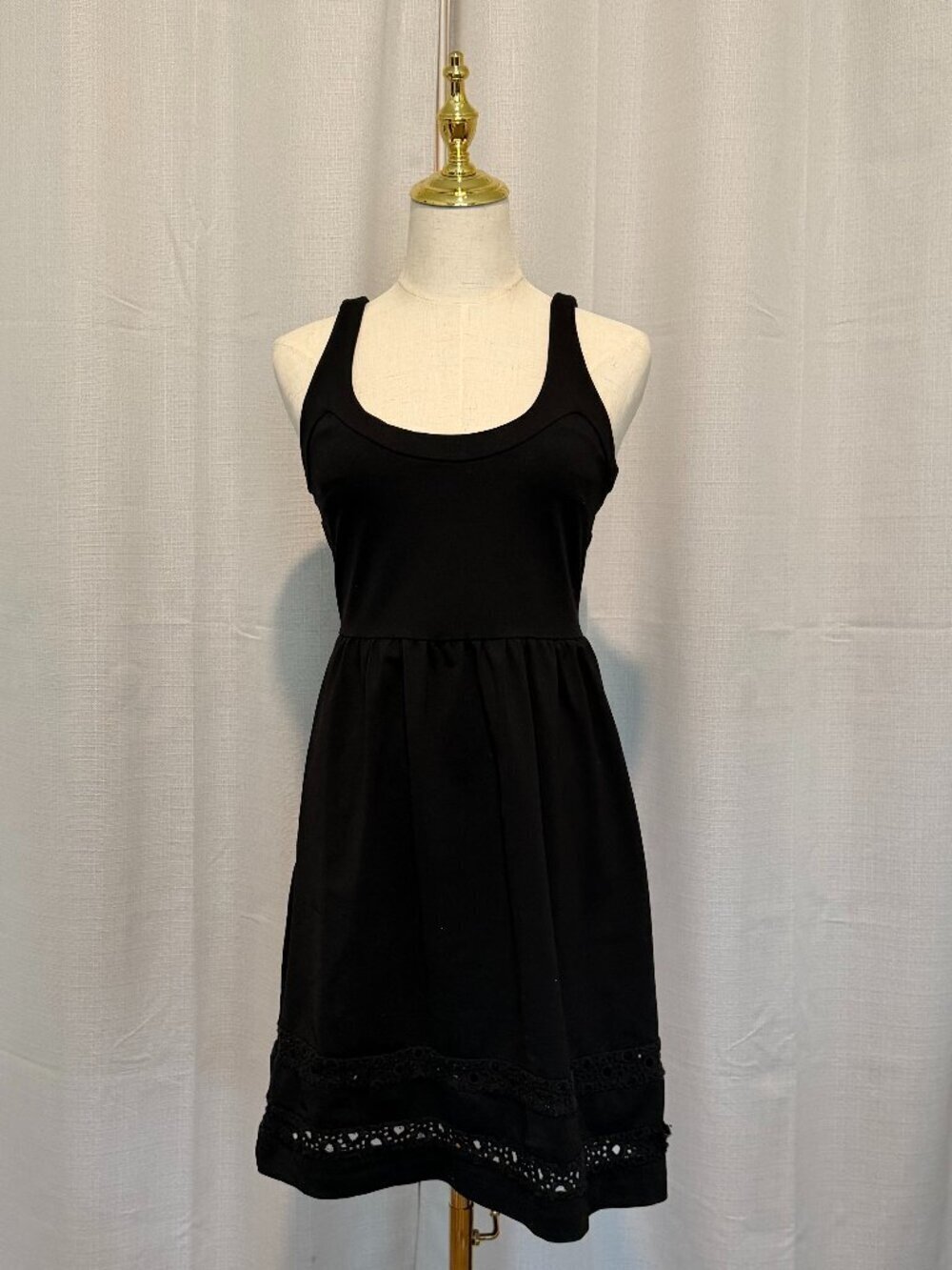Cynthia Rowley Black Eyelet Lace Mini Dress Small
